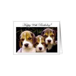 Happy 96th Birthday Beagle Puppies Card Toys & Games