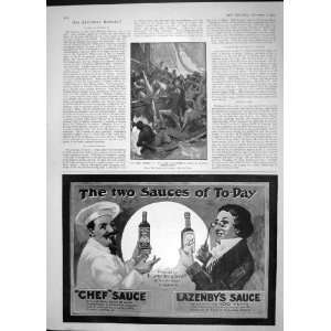   1904 SHIP BOAT FIGHT BATTLE CHEF LAZENBY SAUCE ADVERT: Home & Kitchen