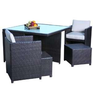  Beaumont Wicker Outdoor Dining Set (Set of 9) Patio, Lawn 
