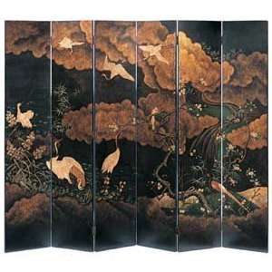  Japanese Style Folding Screen With Cranes
