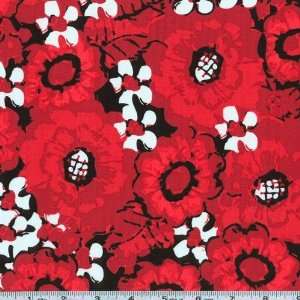   Daisies Red Fabric By The Yard: mark_lipinski: Arts, Crafts & Sewing