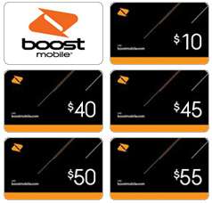 BOOST MOBILE REFILL, TOP UP, MINUTES, RECHARGE, PREPAID  