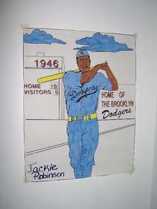 JACKIE ROBINSON POSTER DRAWING, FOR SCHOOL ROOM/PROJECT  