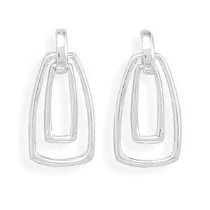 CleverSilvers Graduated Double Cut Out Rectangle Earrings