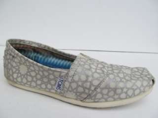 Toms Silver Morocco Canvas Shoes womens 6  