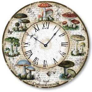   C2107 Vintage Style 10.5 Inch French Mushrooms Clock