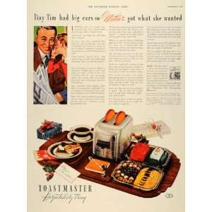 1937 Ad McGraw Electric Toastmaster Toaster Christmas   Original Print 