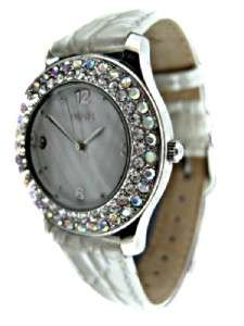 NEW! Ladies/Womens Oasis Mother of Pearl Watch Cream Strap Diamantes 