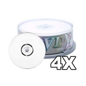  100 Ritek Ridata Dual Layer 8.5GB 4X DVD R DL White Inkjet 