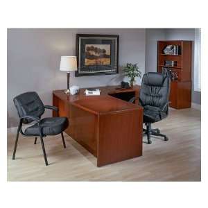  Veneer L Shape Office Desk Bow Top with Lateral and 
