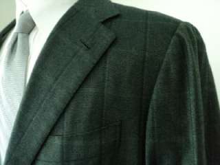 2800 LUCIANO BARBERA 3BTN 100% Cashmere Windowpane Coat Jacket 40 41 