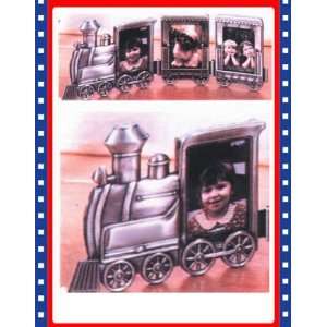   Beautiful Pewter Train 3 Piece Picture Photo Frame Set Toys & Games
