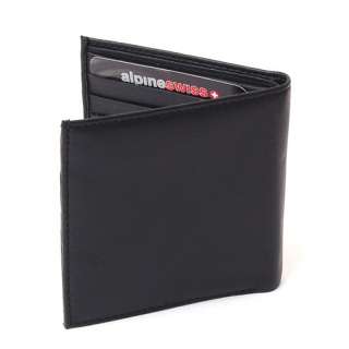 New Mens Wallet Slim Hipster Leather Alpine Swiss 2 bill sections ID 8 