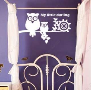 Owl, My Little darling    Vinyl Wall Art Home Decals  