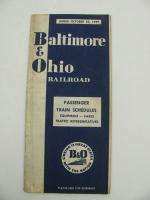 Baltimore Ohio B&O Railroad Timetable 1959 System  