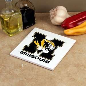  Missouri Tigers White 5.75 Square Absorbent Stone Trivet 