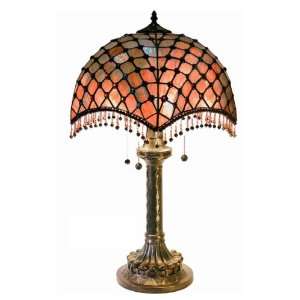   Tiffany BB565+2194 Tiffany style Amber Beaded Table Lamp, Amber: Home