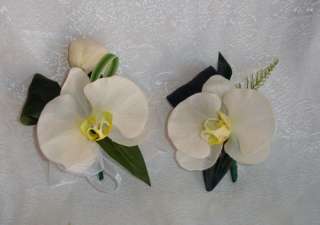 CHIC White Phalaenopsis Orchids WEDDING SET Cascade Bridal Bouquet 