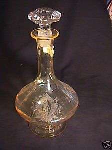 yellow LaFleure 11 decanter  Tiffin glass co.  