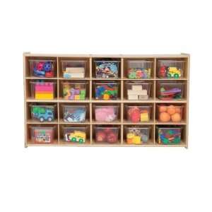   Wood Designs C14501 20 Tray Storage with Clear Trays
