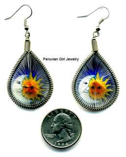 20 THREAD BRIGHT COLORED EARRINGS IMAGES PERU JEWELRY  
