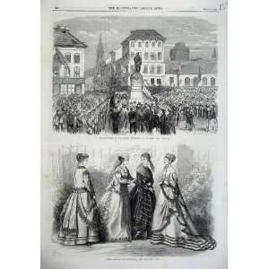  Paris Fashion 1867 Statue Teniers Antwerp Inauguration 