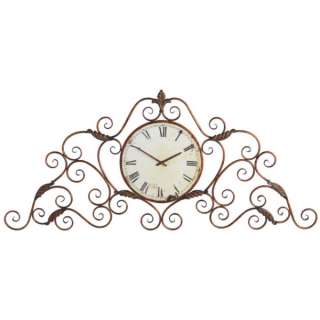 59W Tuscan Scroll ANTIQUE COPPER GOLD IRON WALL CLOCK  