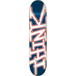  Think Tag Blue, Red & White Skateboard Deck   7.8 Sports 