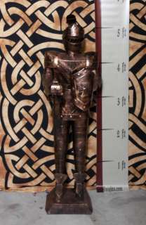 Foot Copper Suit of Armor Medieval Knight in Short Sword & Shield 