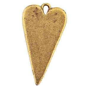  Nunn Design Gold Plated Blank Elongated Heart Pendant 27mm 