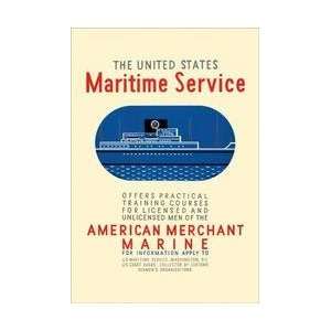  The United States Maritime Service 28x42 Giclee on Canvas 