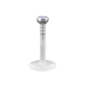   Tiny Jeweled Push In BioFlex Lip Ring / Labret Studs 16g 5/16 Jewelry