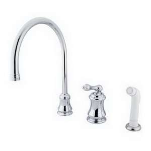   Rubbed Bronze Single Handle Kitchen Faucet with Metal Lever and Pla