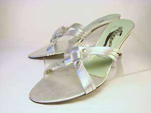 BELLE Sigerson Morrison Womens Silver Mules Shoe Size 8  
