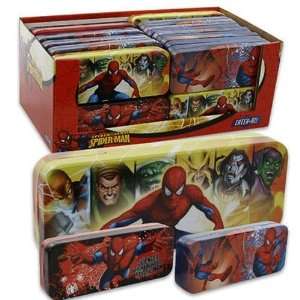  Spiderman Tin Pencil Case, 8 Case Pack 24 Sports 