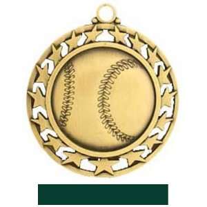   Custom Baseball With Stars Medals GOLD MEDAL/HUNTER RIBBON 2.5 Arts
