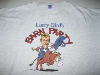   NBA Boston Celtics Larry Bird Caricature Country Barn Party T shirt XL