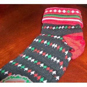  Ladies Christmas Socks (Black) Mini Trees NEW!: Everything 