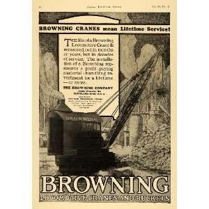  1924 Ad Browning Cranes Buckets Coal Handling Equipment 