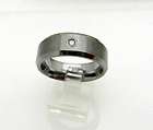 New 8mm Mens Tungsten Ring Band with Genuine Diamond size 11