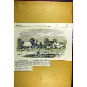  1857 Cricket Ground Manchester Sport Old Print