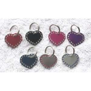   Small Crystal Bling Heart Dog Cat Pet Collar ID Tag: Everything Else