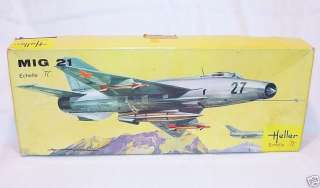 Heller 1:72 Russian MIG 21 Jet Fighter Plane Kit MIB`70  