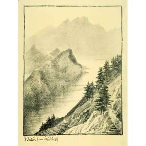  1904 Halftone Print Edith Rawnsley Pilatus Mountain Summit 