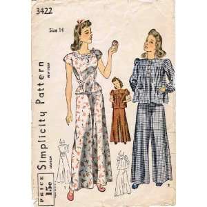  Simplicity 3422 Vintage Sewing Pattern Girls Palazzo 
