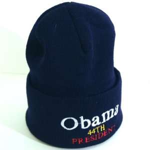    Obama Beanie Hat 44th President in Navy Blue: Everything Else
