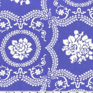  45 Wide Bell Bottom Casey Scroll Blue Fabric By The Yard 