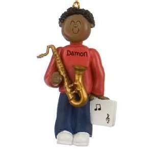  Personalized Ethnic Saxophone Player   Male Christmas 