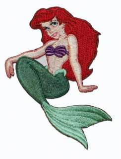   Ariel Sit Embroidered Iron on Disney Movie Patch DS 65 Clothing