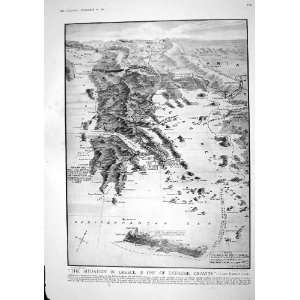  1916 War Map Greece Bulgaria Corinth Crete Jellicoe 